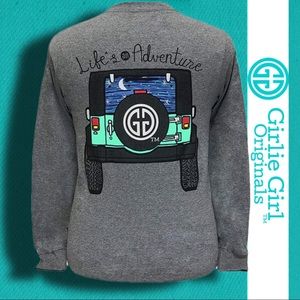 Girlie Girl Originals: Life's an Adventure Graphite Heather Long Sleeve T-Shirt